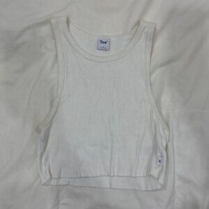 TNA Aritzia Basic White, Ribbed tank Top Size Medium